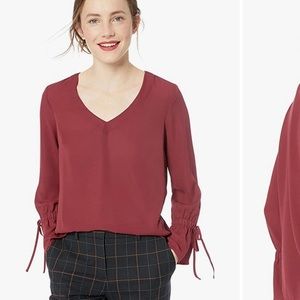 NWT J. Crew Mercantile blouse with ties at wrists